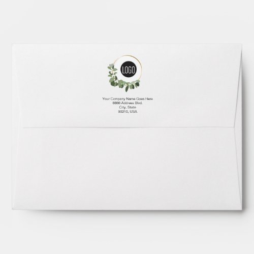 Modern Wreath Business logo Return address Custom Envelope