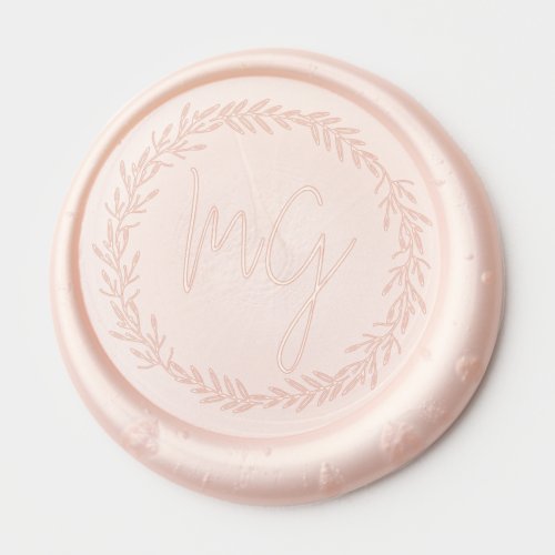 Modern Wreath Custom Monogram Wedding Wax Seal Sticker