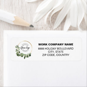 Modern Wreath Green Christmas Custom logo Label