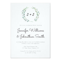 Modern wreath rehearsal dinner invitations