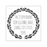 Modern Wreath Wedding or Circle Address Stamp