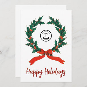 Modern Wreath Your Logo Happy Holidays