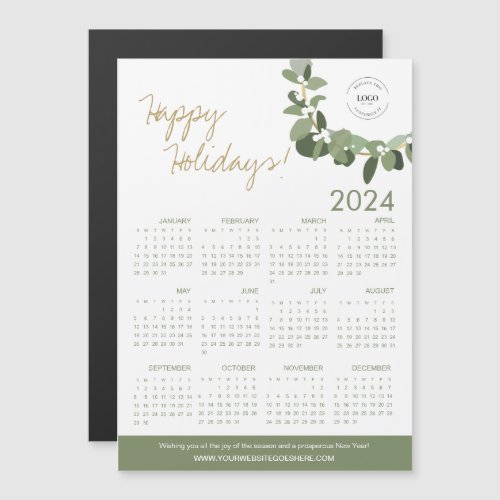 Modern Wreath Your Logo website here 2024 Calendar