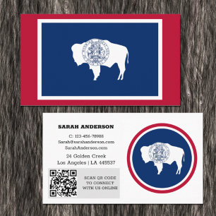 Modern Wyoming Business Card, Wyoming Flag / USA Business Card