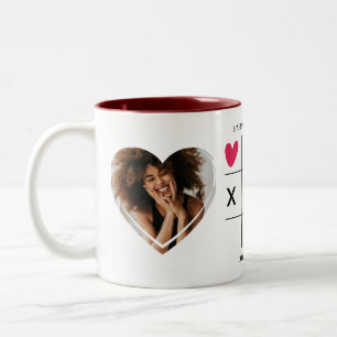 Modern xoxo Heart photo collage Two-Tone Coffee Mug
