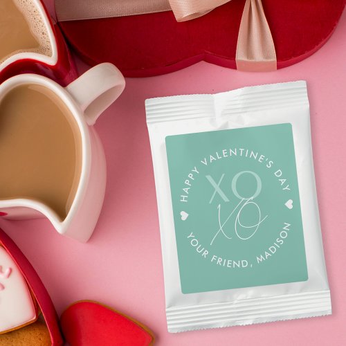 Modern XOXO Mint Personalized Valentines Day Hot Chocolate Drink Mix