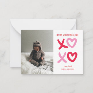 Modern XOXO Photo Valentine’s Day Card | Custom 