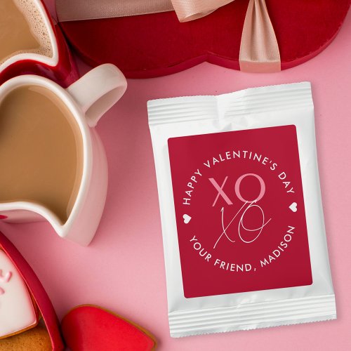 Modern XOXO Red and Pink Valentines Day Hot Chocolate Drink Mix