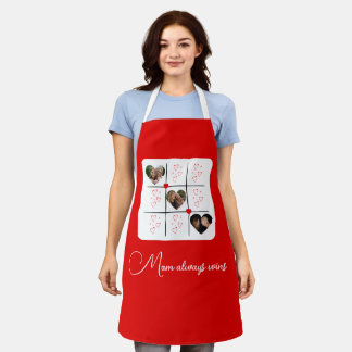 Modern XOXO Red Hearts Mothers Day Photo Apron