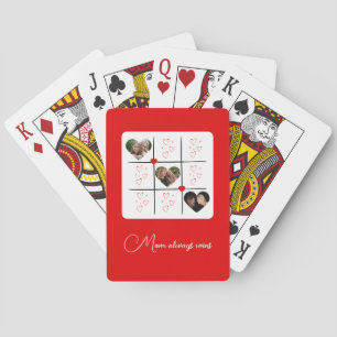 Modern XOXO Red Photo Hearts Valentines Day Poker Cards