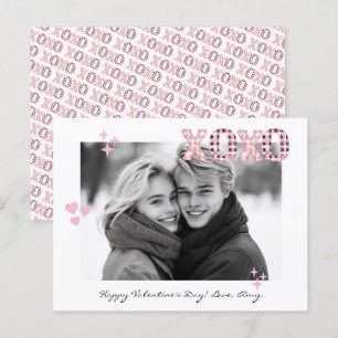 Modern XOXO Valentine's Day Custom Photo & Text Postcard