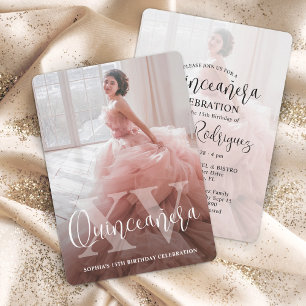 Modern XV Quinceañera 2 Photo 15th Birthday Party Invitation