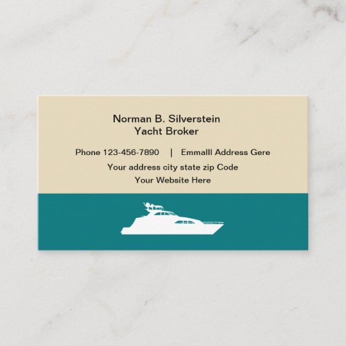 Modern Yacht Broker Sales And Service Business Card