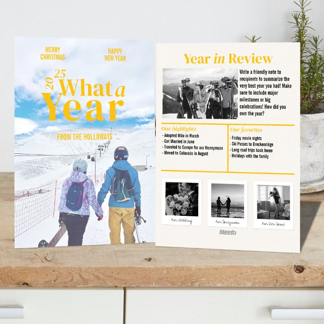 Modern Year in Review Holiday Photo Card (Celebrate your one-of-a-kind 2025 with this bold and modern holiday photo card.)