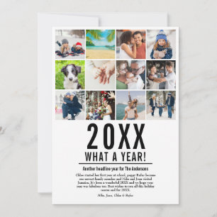 Modern Year In Review Photo Collage What A Year Holiday Card
