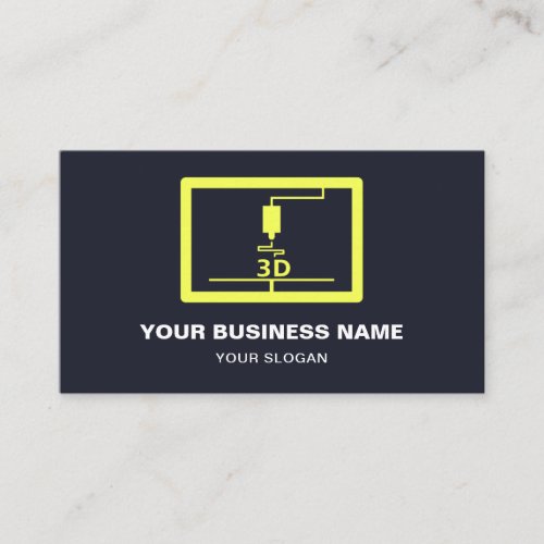 Modern Yellow 3D Printer Business Card