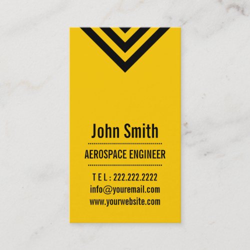 Modern Yellow Aerospace Engineer Business Card