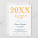 Modern Yellow and Blue Graduation Party Invitation