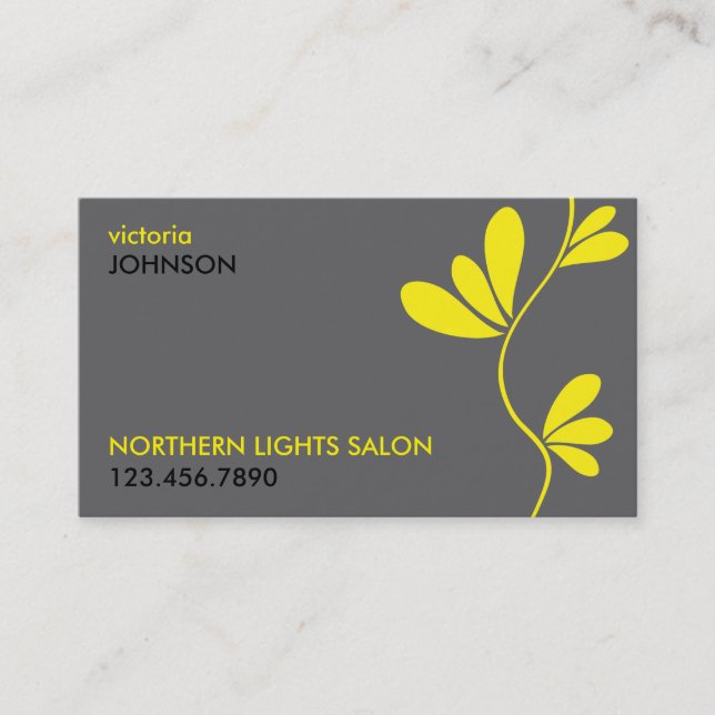 Modern Yellow and Gray Business Card (Front)