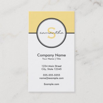 Modern Yellow And Gray Business Card by snowfinch at Zazzle