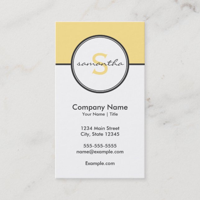 Modern Yellow and Gray Business Card (Front)