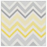 Modern Yellow and Gray Chevron Pattern Fabric
