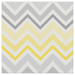 Modern Yellow and Gray Chevron Pattern Fabric
