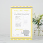 Modern Yellow and Gray Elephant Baby Shower Game (Standing Front)