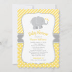 Modern Yellow and Gray Elephant Baby Shower