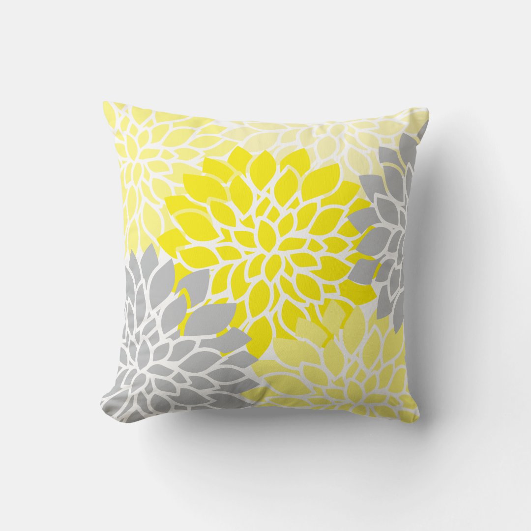 Yellow And Gray Throw Pillows