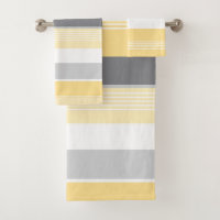 Yellow and gray towel sets sale