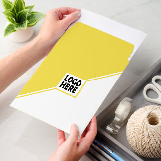 Modern yellow and white custom logo business envelope mailers