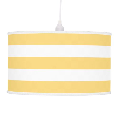 Modern Yellow and White Stripe Pendant Lamp