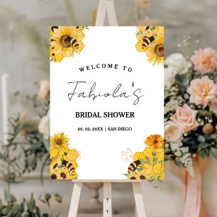 Modern  Yellow Bee Bridal Shower Welcome Sign