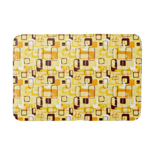 Modern Yellow & black abstract style Bath Mat