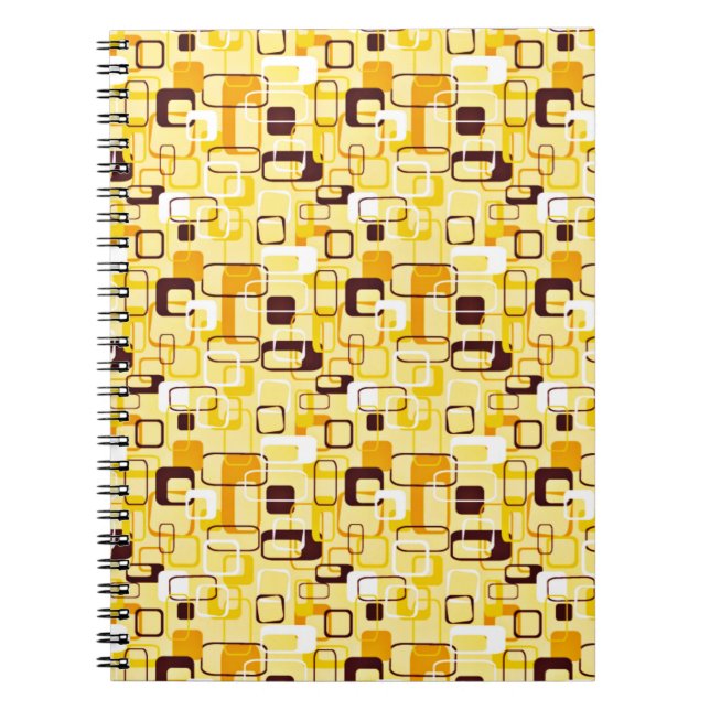 Modern Yellow & black abstract style Notebook (Front)