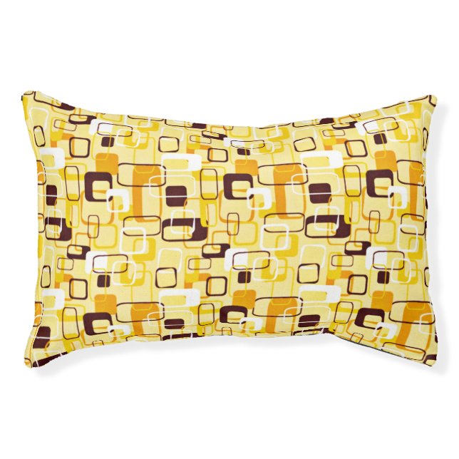 Modern Yellow & black abstract style Pet Bed (Front)