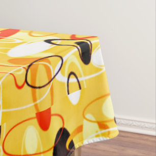 Modern Yellow & black abstract style Tablecloth