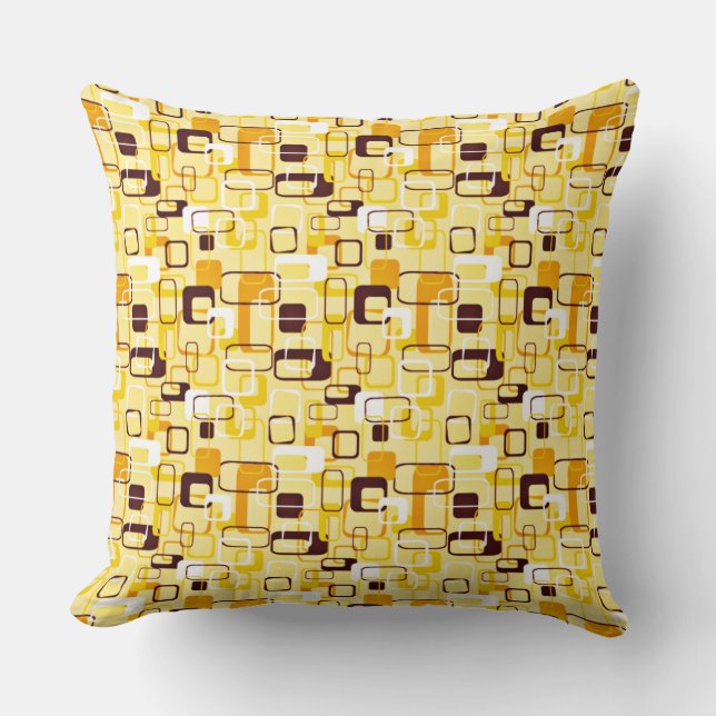 Modern Yellow & black abstract style Throw Pillow (Front)