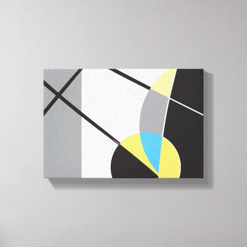 Modern Yellow black blue geometric abstract shapes Canvas Print