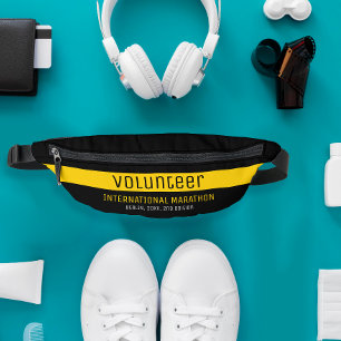 Modern Yellow Black Volunteer Corporate Event Fanny Pack