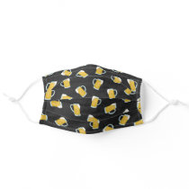 Modern Yellow Black Watercolor Beer Steins Safety Adult Cloth Face Mask