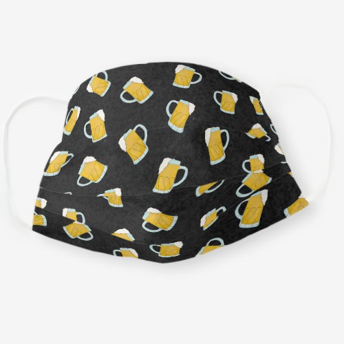Modern Yellow Black Watercolor Beer Steins Safety Cloth Face Mask
