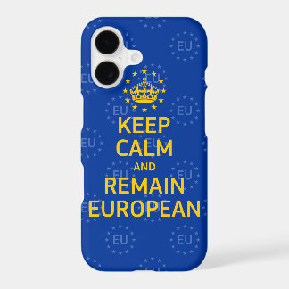 Modern Yellow Blue Keep Calm Crown Europe Vector iPhone 17 Case