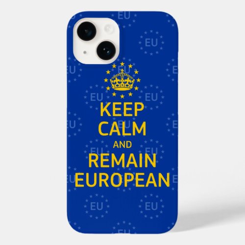 Modern Yellow Blue Keep Calm Crown Europe Vector Case_Mate iPhone 14 Case