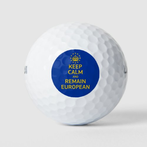 Modern Yellow Blue Keep Calm Crown Europe Vector Golf Balls
