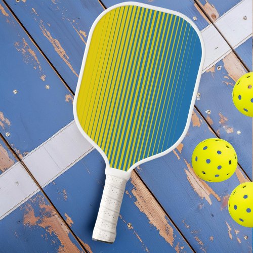 Modern Yellow Blue Sports Side Fade Pickleball Paddle