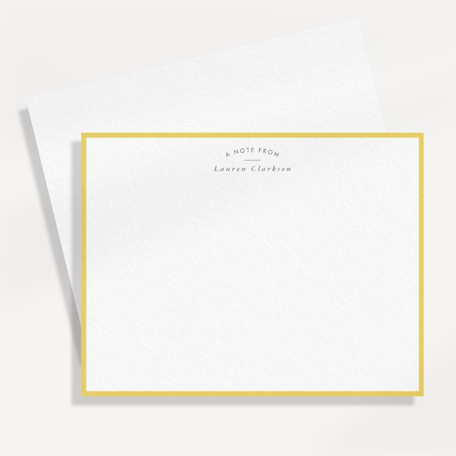 Modern Yellow Border Personalized Note Card (Creator Uploaded)