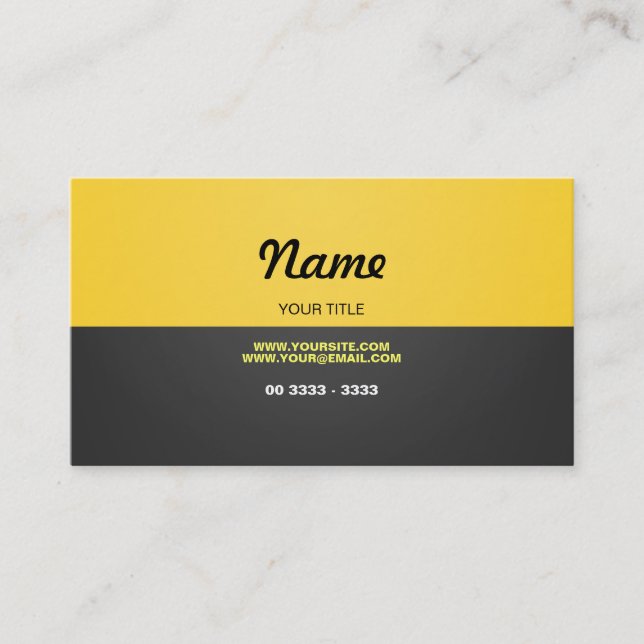 Modern Yellow Business Card (Front)