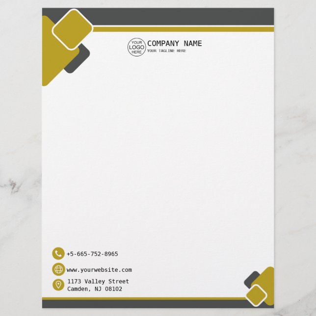Modern yellow Business logo Letterhead (Front)
